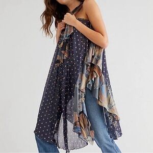 NWT Free People Kimono dress ruffle v-neck extra small/small swim coverup